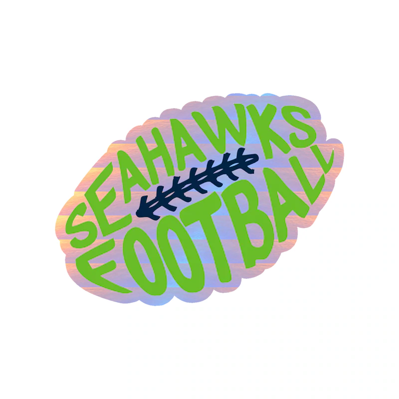 Seattle Seahawks Football Holographic Vinyl Sticker - Custom Size