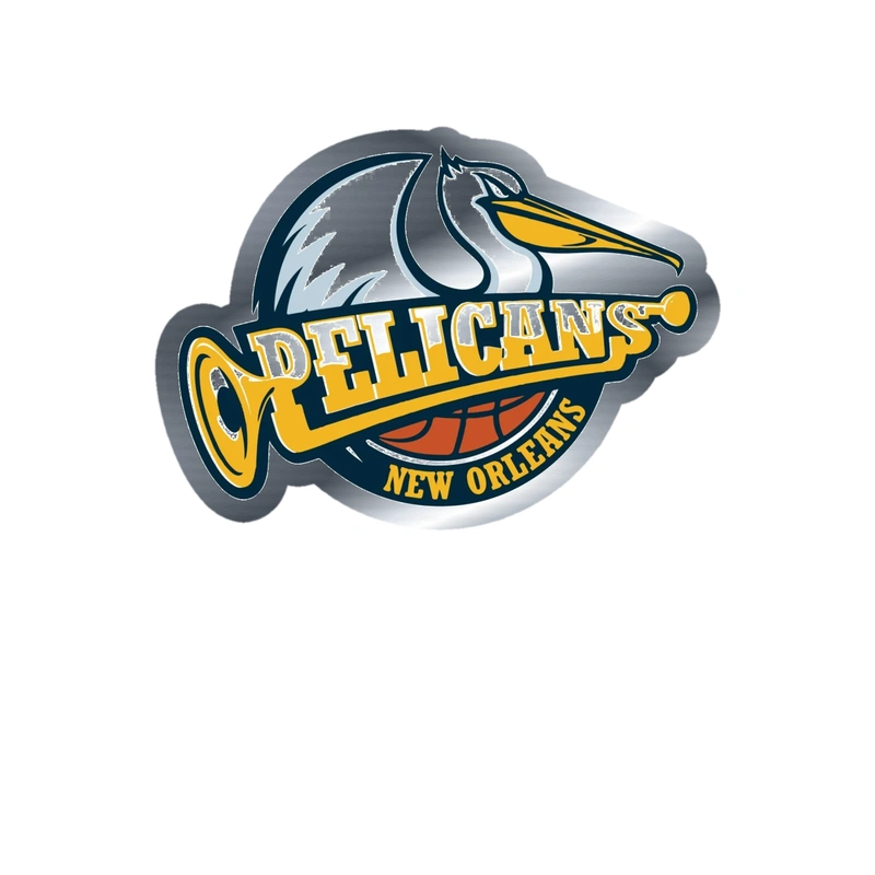 New Orleans Pelicans - Image 2 - Silver Chrome Vinyl Sticker - Custom Size