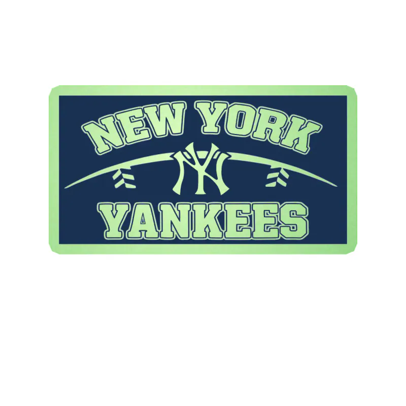New York Yankees - Rectangle With Name - Glow in the Dark Vinyl Sticker - Custom Size