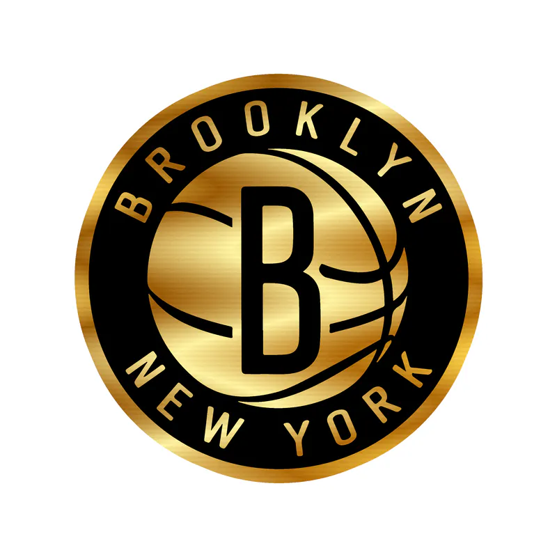 Brooklyn Nets - Basketball Brooklyn New York - Gold Chrome Vinyl Sticker - Custom Size