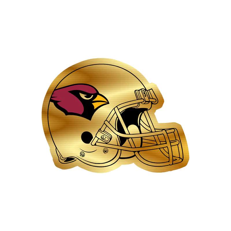 Arizona Cardinals - Helmet - Gold Chrome Vinyl Sticker - Custom Size