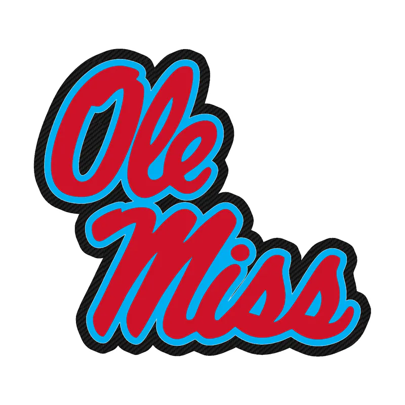 Ole Miss Rebels - Image 1 - Carbon Fiber Vinyl Sticker - Custom Size