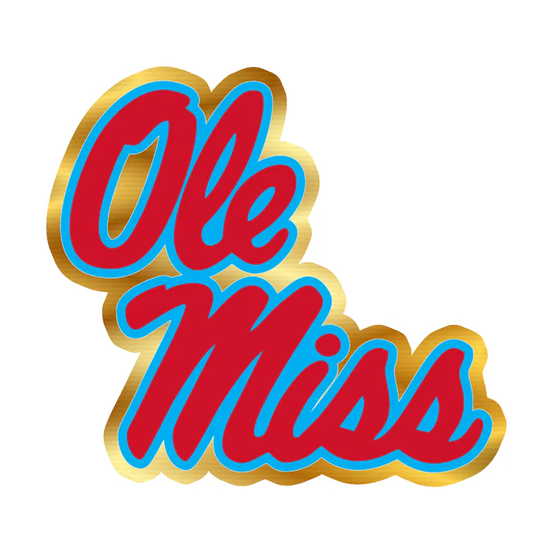 Ole Miss Rebels - Image 1 - Gold Chrome Vinyl Sticker - Custom Size