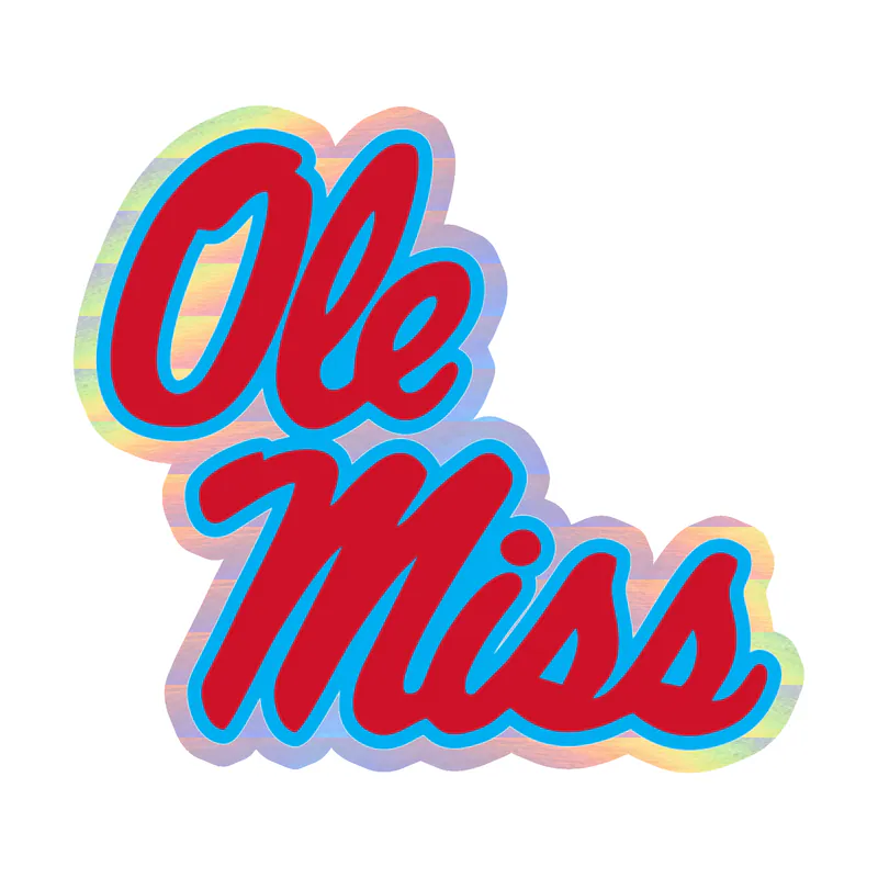 Ole Miss Rebels - Image 1 - Holographic Vinyl Sticker - Custom Size