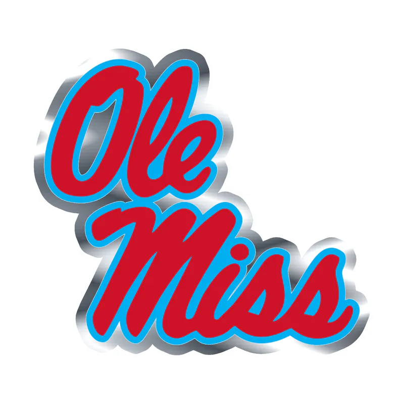 Ole Miss Rebels - Image 1 - Silver Chrome Vinyl Sticker - Custom Size