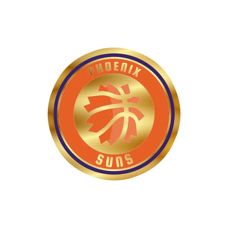 Phoenix Suns - Orange Circle - Gold Chrome Vinyl Sticker - Custom Size