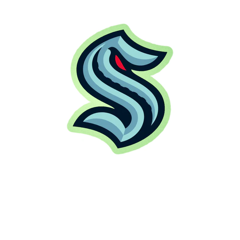 Seattle Kraken - Image 1 - Glow in the Dark Vinyl Sticker - Custom Size