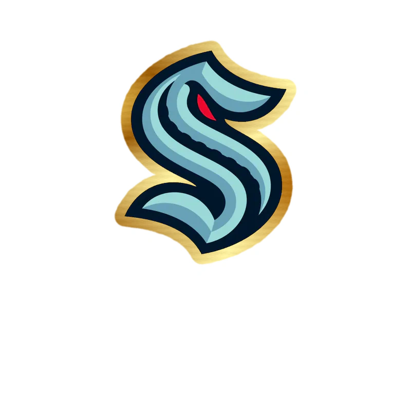 Seattle Kraken - Image 1 - Gold Chrome Vinyl Sticker - Custom Size