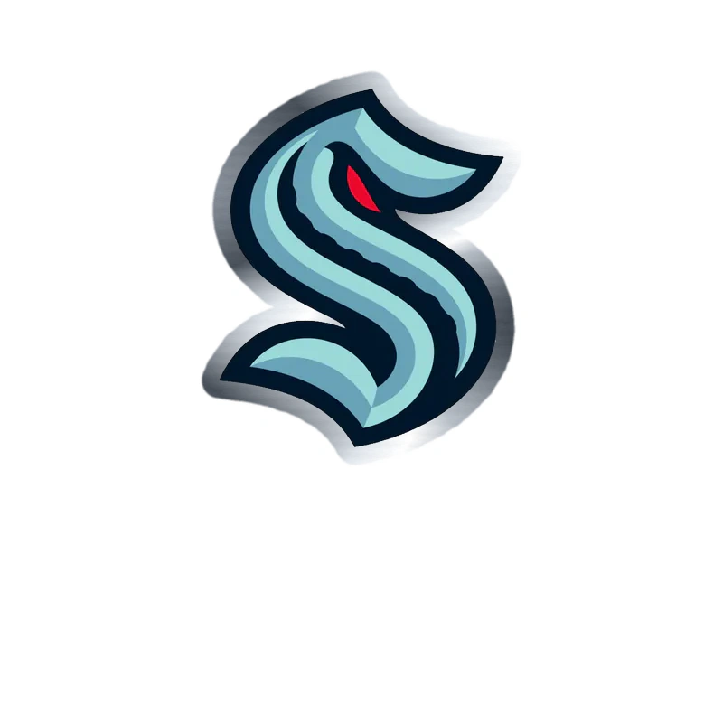 Seattle Kraken - Image 1 - Silver Chrome Vinyl Sticker - Custom Size