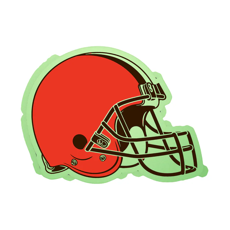 Cleveland Browns - Helmet - Glow in the Dark Vinyl Sticker - Custom Size