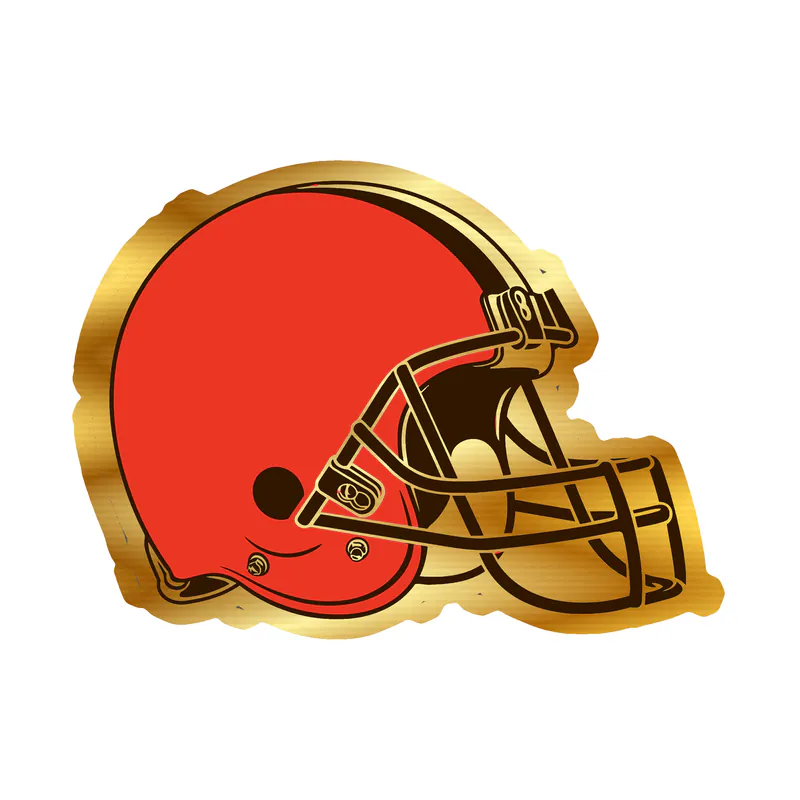 Cleveland Browns - Helmet - Gold Chrome Vinyl Sticker - Custom Size