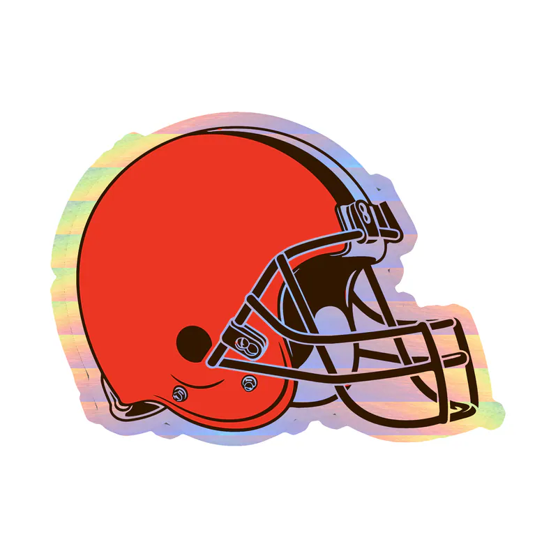 Cleveland Browns - Helmet - Holographic Vinyl Sticker - Custom Size