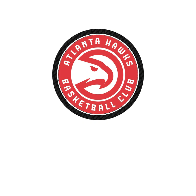 Atlanta Hawks - Red Circle Basketball Club - Carbon Fiber Vinyl Sticker - Custom Size