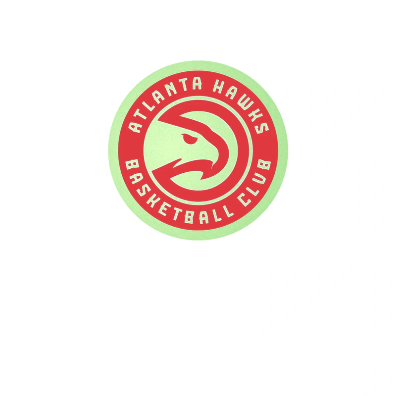 Atlanta Hawks - Red Circle Basketball Club - Glow in the Dark Vinyl Sticker - Custom Size