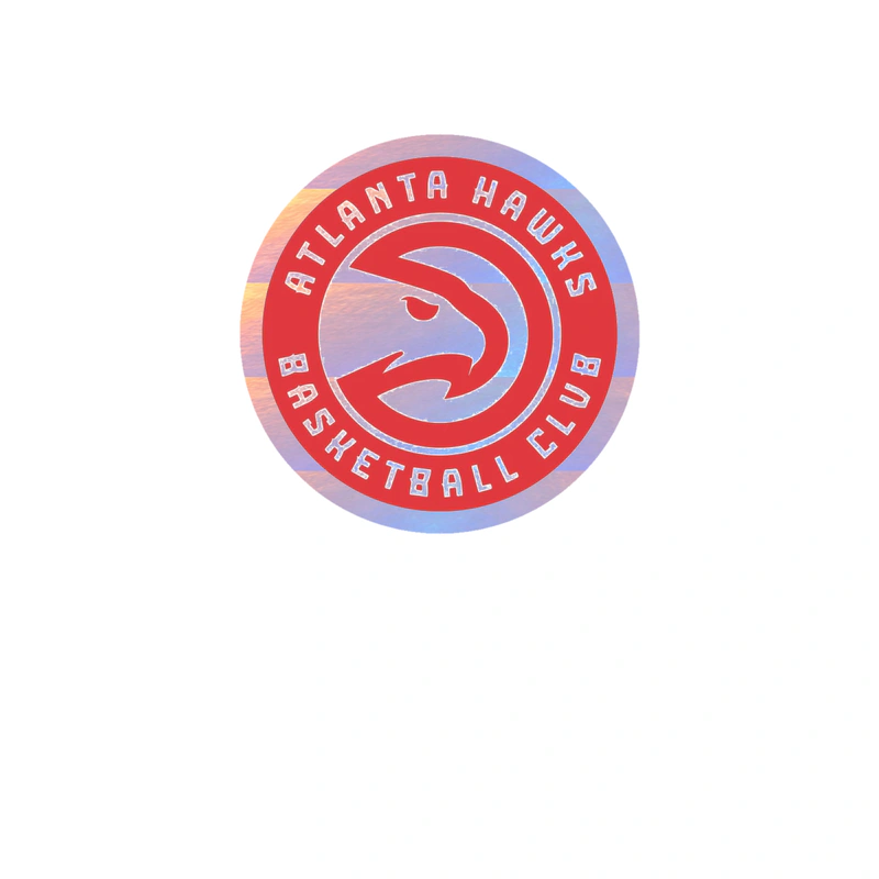 Atlanta Hawks - Red Circle Basketball Club - Holographic Vinyl Sticker - Custom Size