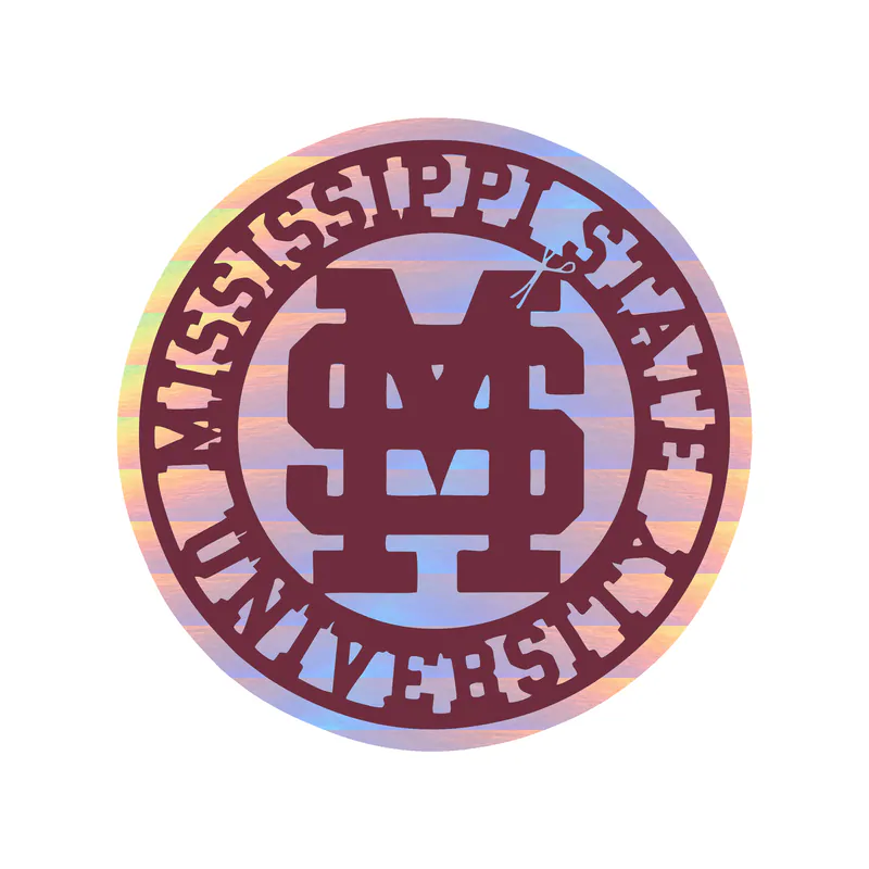 Mississippi State Bulldogs - Image 3 - Holographic Vinyl Decal - Custom Size