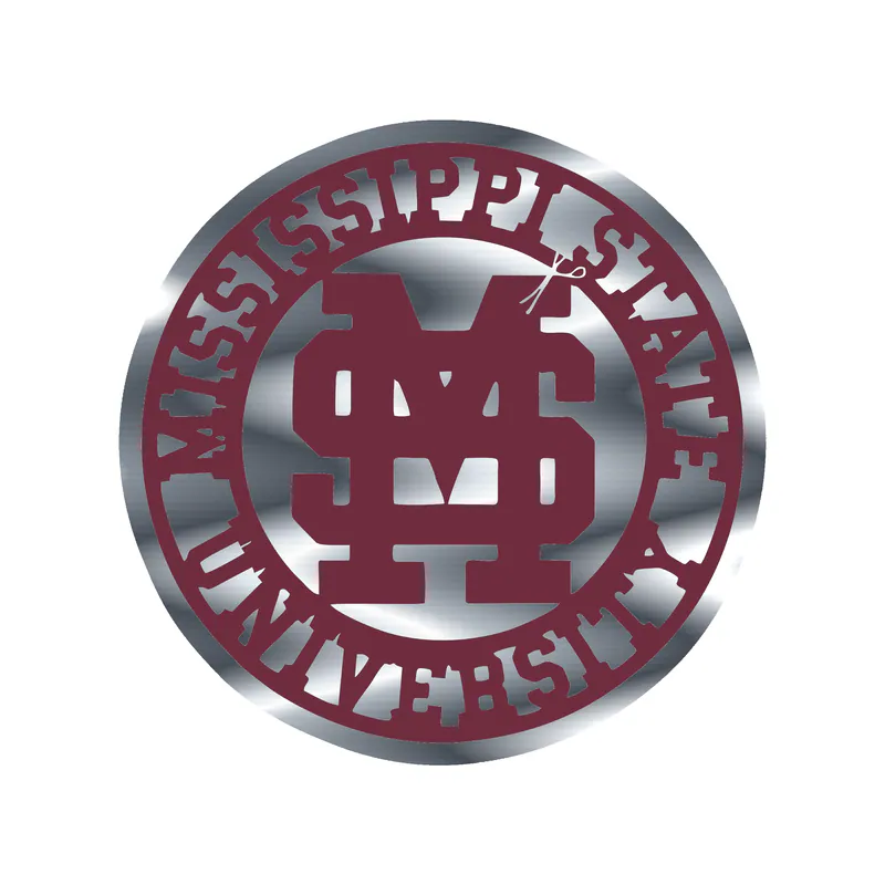 Mississippi State Bulldogs - Image 3 - Silver Chrome Vinyl Decal - Custom Size