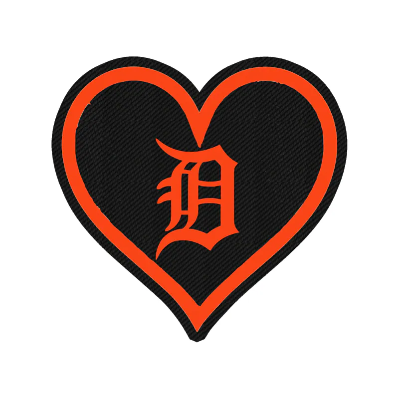 Detroit Tigers - Heart - Carbon Fiber Vinyl Sticker - Custom Size