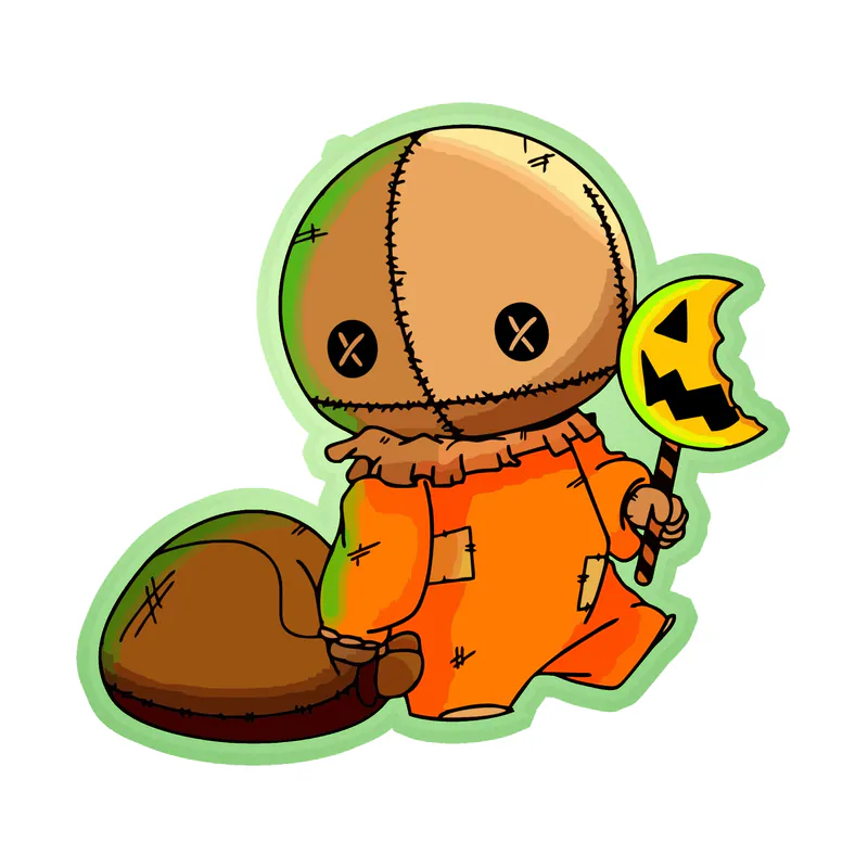 Sam Trick R Treat Glow in the Dark Vinyl Decal