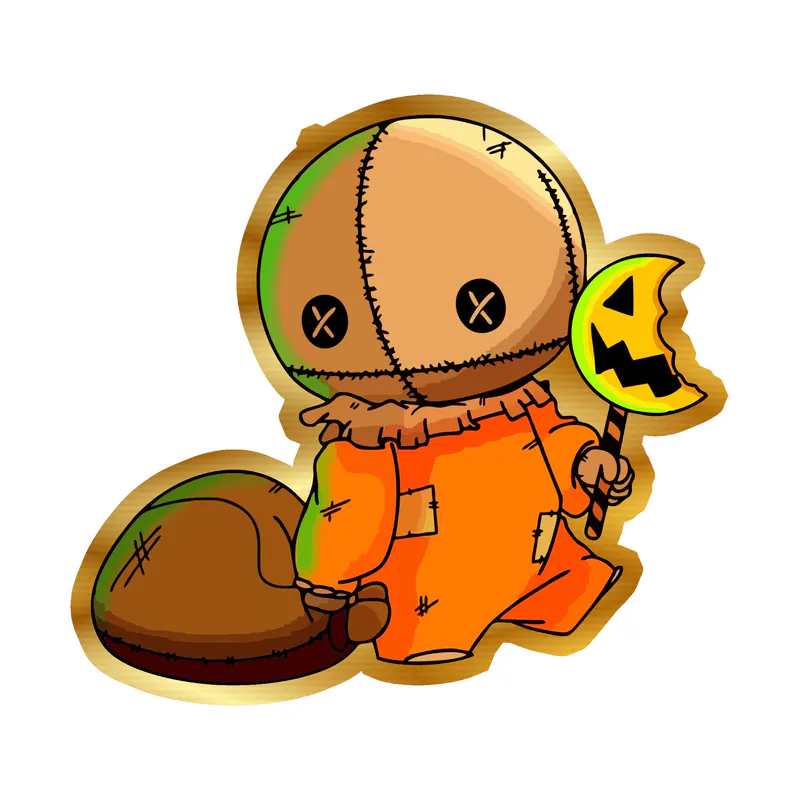 Sam Trick R Treat Gold Chrome Vinyl Decal