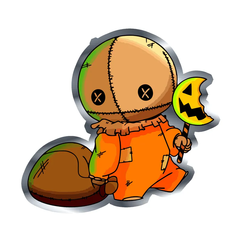 Sam Trick R Treat Silver Chrome Vinyl Decal