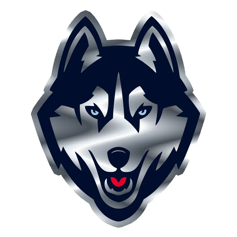 University of Connecticut Huskies - Silver Chrome Vinyl Decal