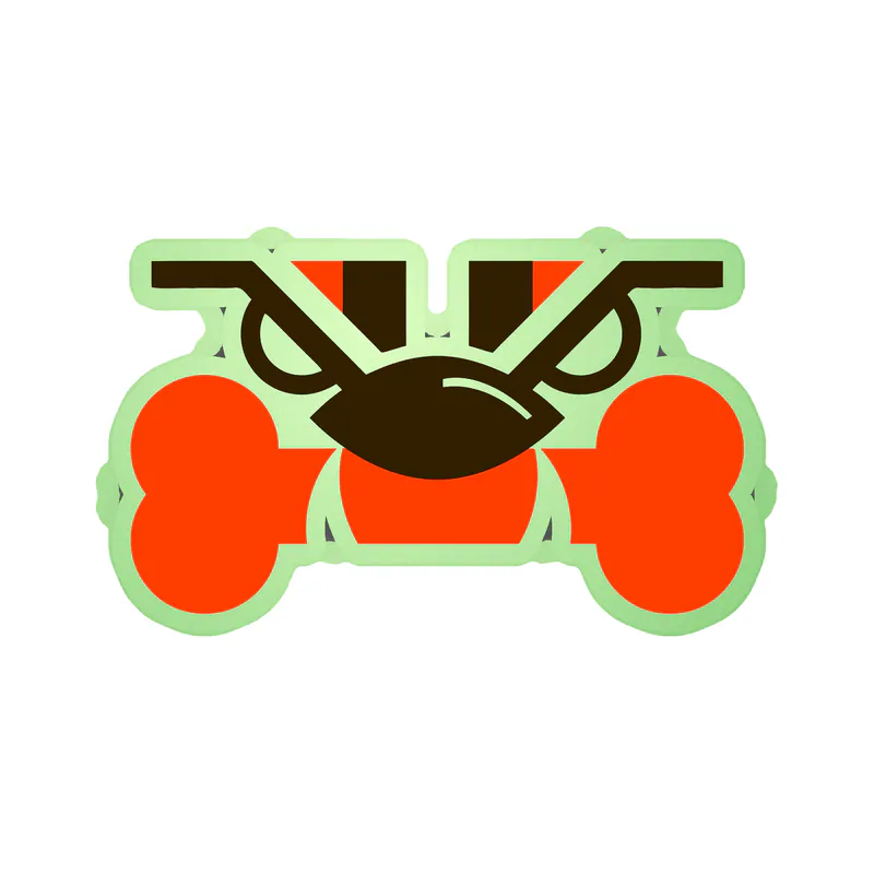 Cleveland Browns - Dog with Bone - Glow in the Dark Vinyl Sticker - Custom Size