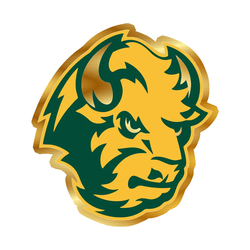 North Dakota State - Image 1 - Gold Chrome Vinyl Decal - Custom Size