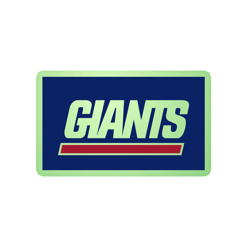 New York Giants - Rectangle Giants With Red Line - Glow in the Dark Vinyl Sticker - Custom Size