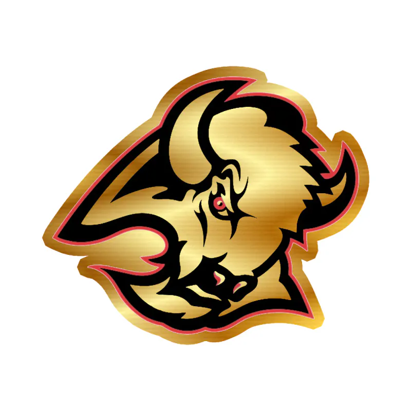 Buffalo Sabres - Retro Buffalo - Gold Chrome Vinyl Sticker - Custom Size
