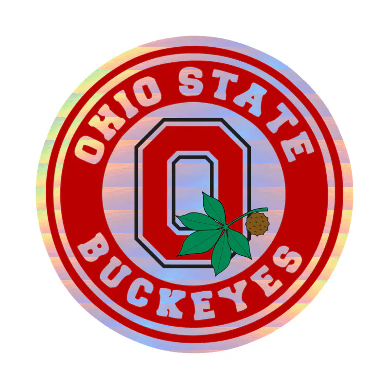 Ohio State Buckeyes - Red Circle - Holographic Vinyl Decal - Custom Size
