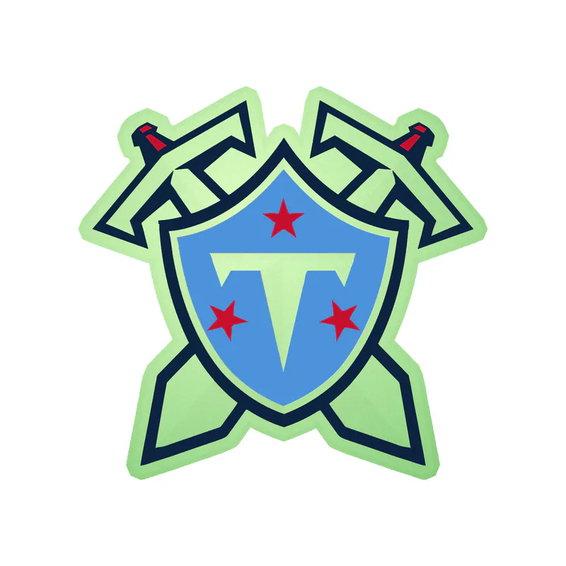 Tennessee Titans - Swords with Shield - Glow in the Dark Vinyl Sticker - Custom Size