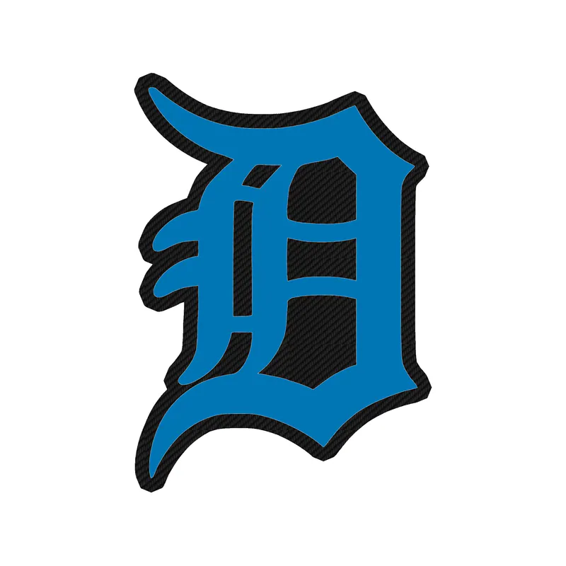 Detroit Lions - D - Carbon Fiber Vinyl Sticker - Custom Size