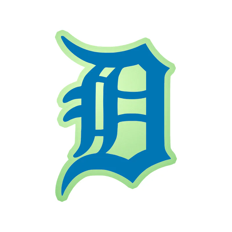 Detroit Lions - D - Glow in the Dark Vinyl Sticker - Custom Size