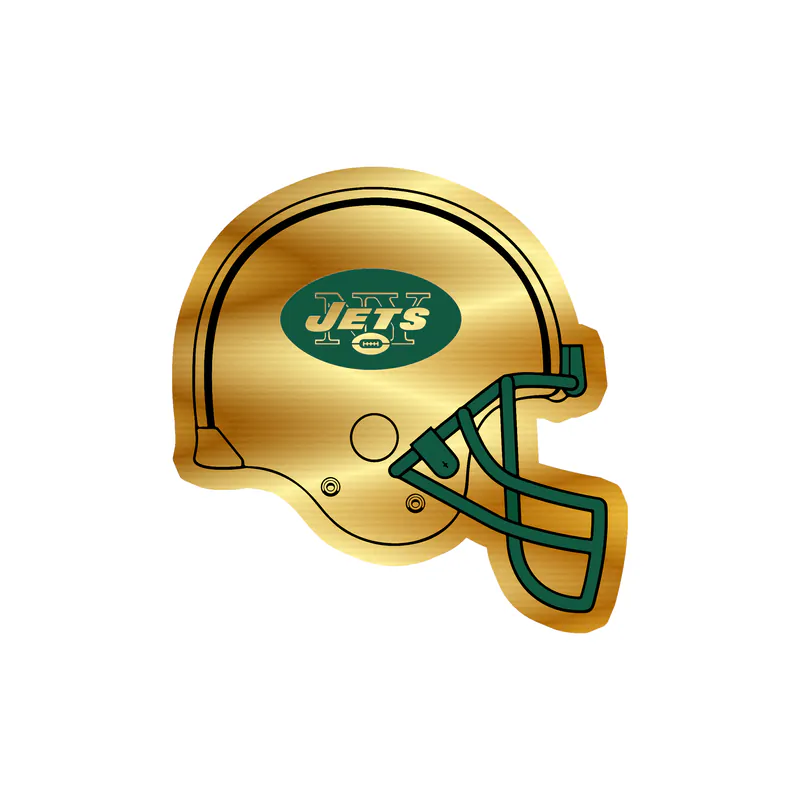 New York Jets - Helmet - Gold Chrome Vinyl Sticker - Custom Size