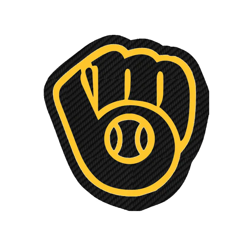 Milwaukee Brewers - Dark Blue Double Lines - Carbon Fiber Vinyl Sticker - Custom Size
