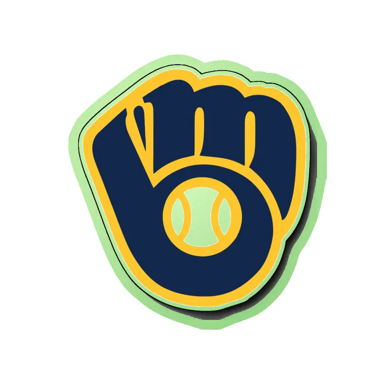 Milwaukee Brewers - Dark Blue Double Lines - Glow in the Dark Vinyl Sticker - Custom Size