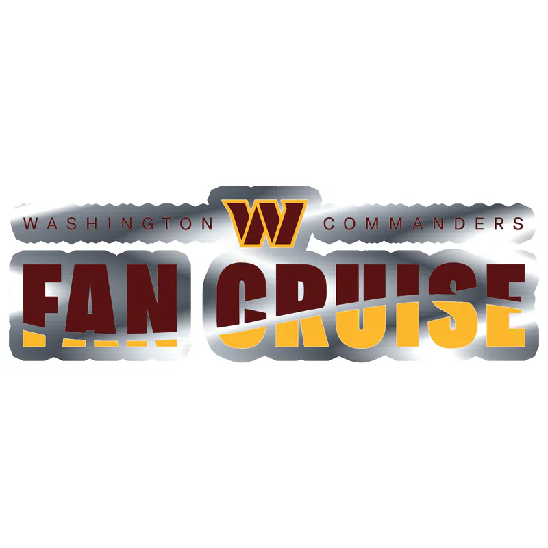 Washington Commanders - Fan Cruise - Silver Chrome Vinyl Sticker - Custom Size