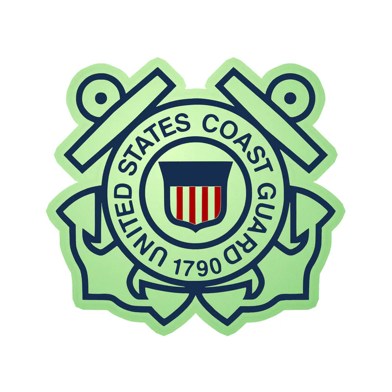 Coast Guard Glow in the Dark Vinyl Decal