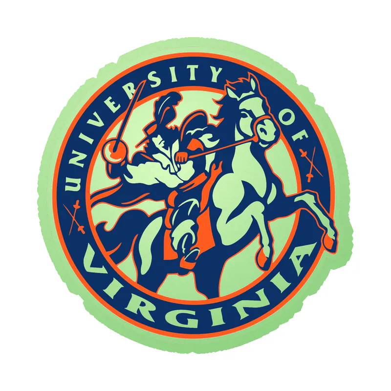 Virginia Cavaliers - Blue Circle - Glow in the Dark Vinyl Decal - Custom Size