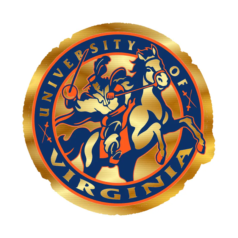 Virginia Cavaliers - Blue Circle - Gold Chrome Vinyl Decal - Custom Size