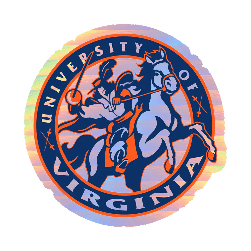 Virginia Cavaliers - Blue Circle - Holographic Vinyl Decal - Custom Size