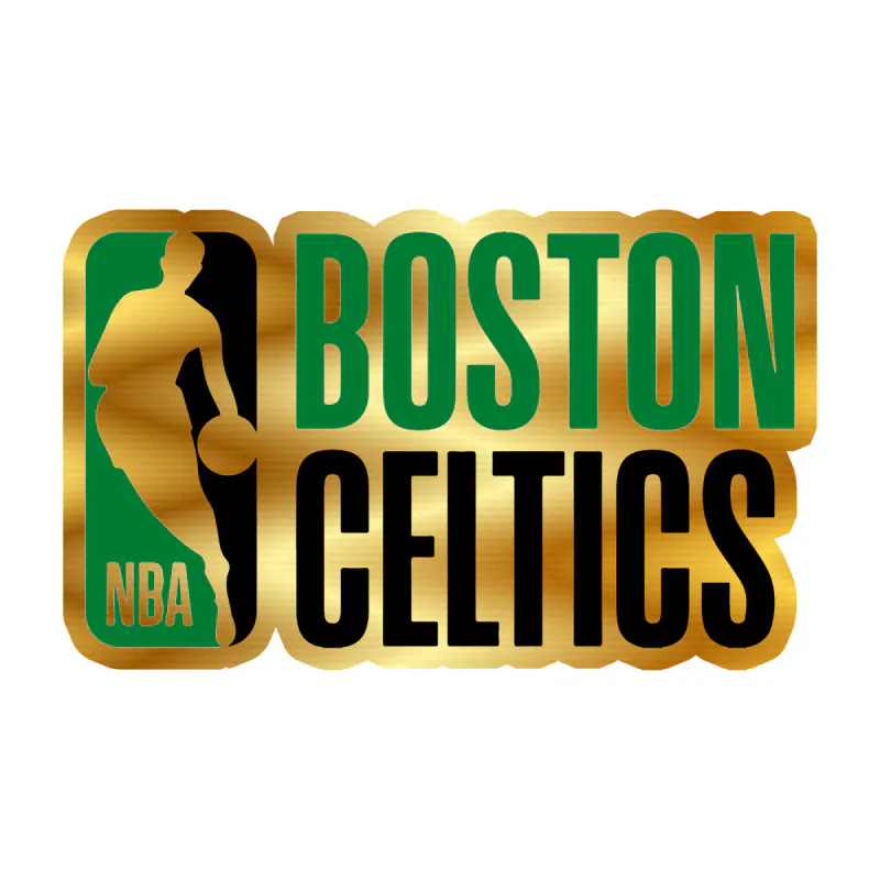 Boston Celtics - NBA Logo - Gold Chrome Vinyl Sticker - Custom Size