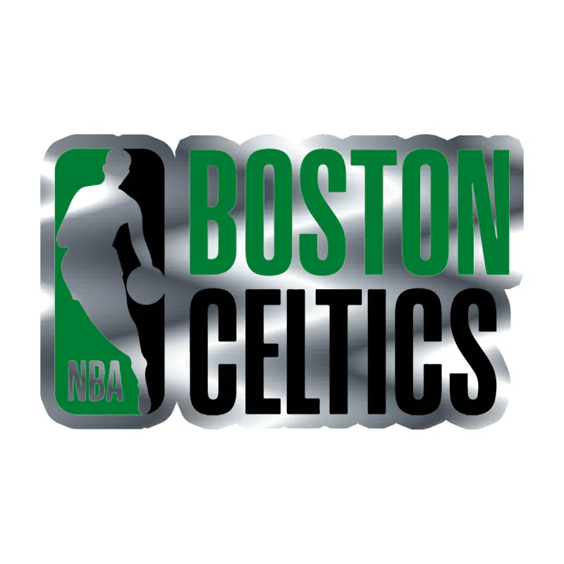 Boston Celtics - NBA Logo - Silver Chrome Vinyl Sticker - Custom Size