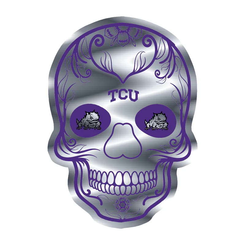 TCU Horned Frogs - Image 4 - Silver Chrome Vinyl Decal - Custom Size
