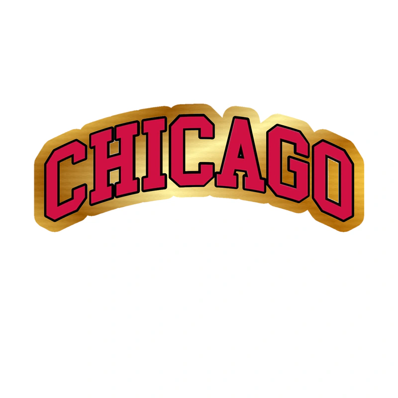 Chicago Bulls - Chicago - Gold Chrome Vinyl Sticker - Custom Size