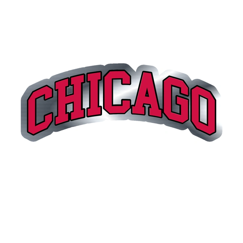 Chicago Bulls - Chicago - Silver Chrome Vinyl Sticker - Custom Size