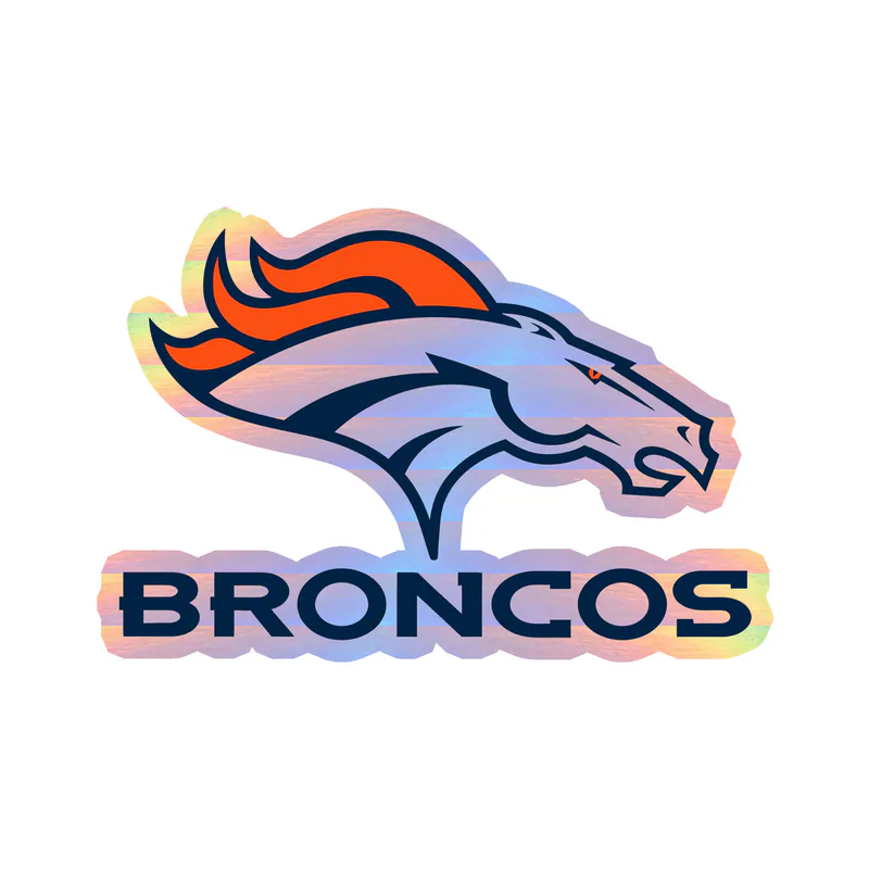 Denver Broncos - Image 1 - Holographic Vinyl Sticker - Custom Size