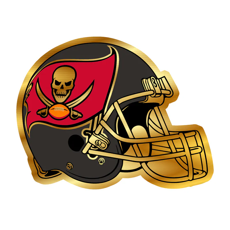Tampa Bay Buccaneers - Dark Helmet - Gold Chrome Vinyl Sticker - Custom Size