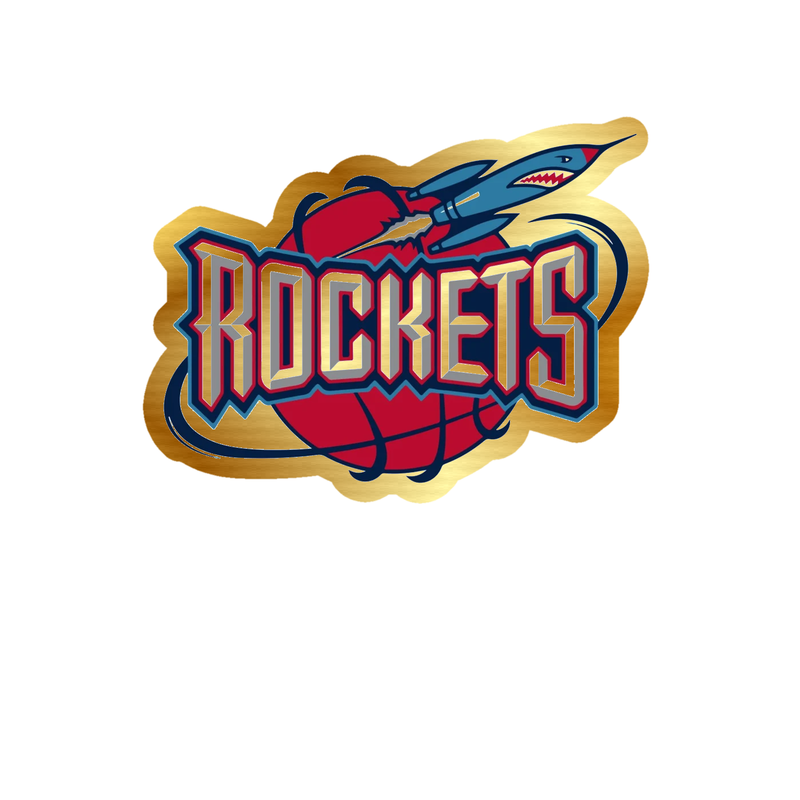 Houston Rockets - Image 11 - Gold Chrome Vinyl Sticker - Custom Size